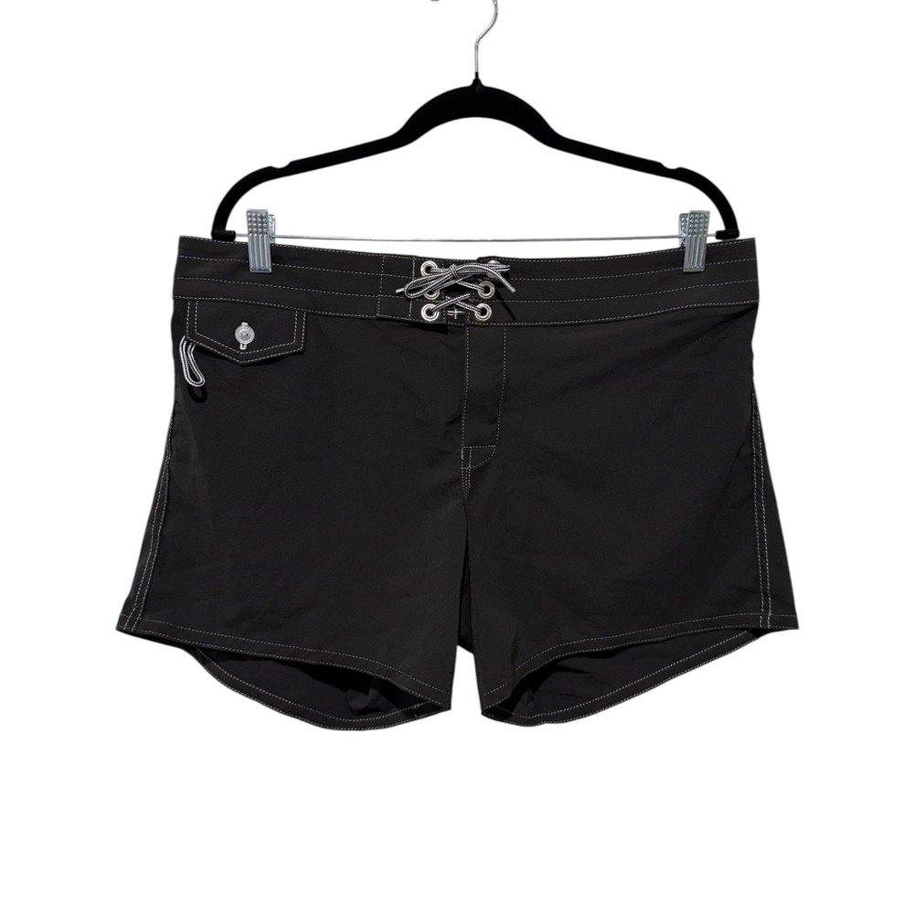 Birdwell Beach Britches Board Shorts Womens 14 Black 5.5" Swim Surf Made In USA